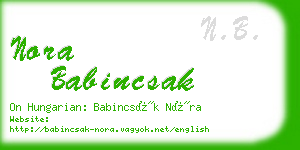 nora babincsak business card